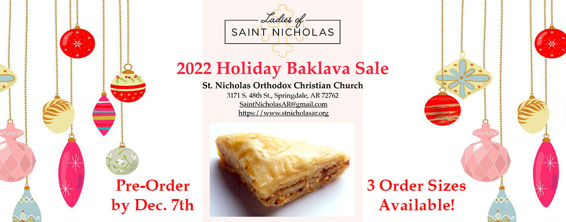 2022 Holiday Baklava Sale – ORDER ONLINE TODAY!