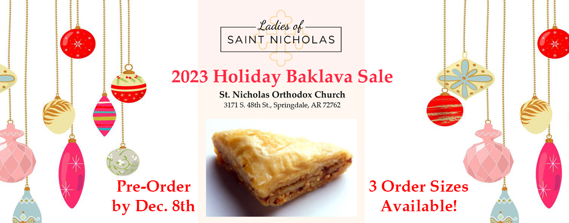 Ladies of St. Nicholas 2023 Holiday Baklava Sale